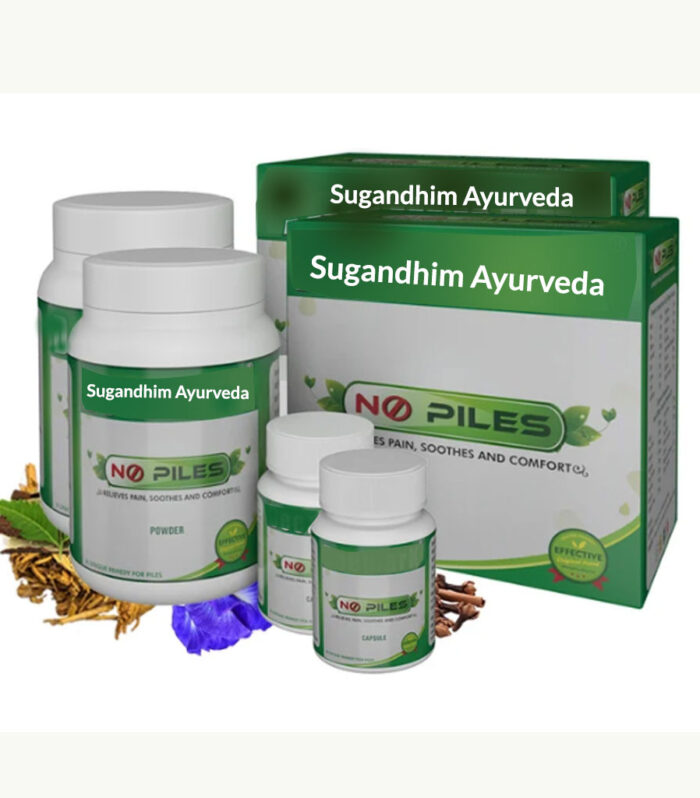 Ayurvedic No Piles Powder with Capsules – Hemorrhoids Support Pack of 2